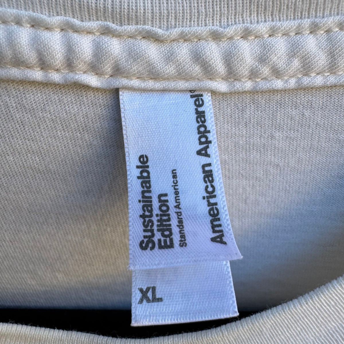 American Apparel Battlestar Galactica Graphic T-Shirt XL Cream Organic Cotton