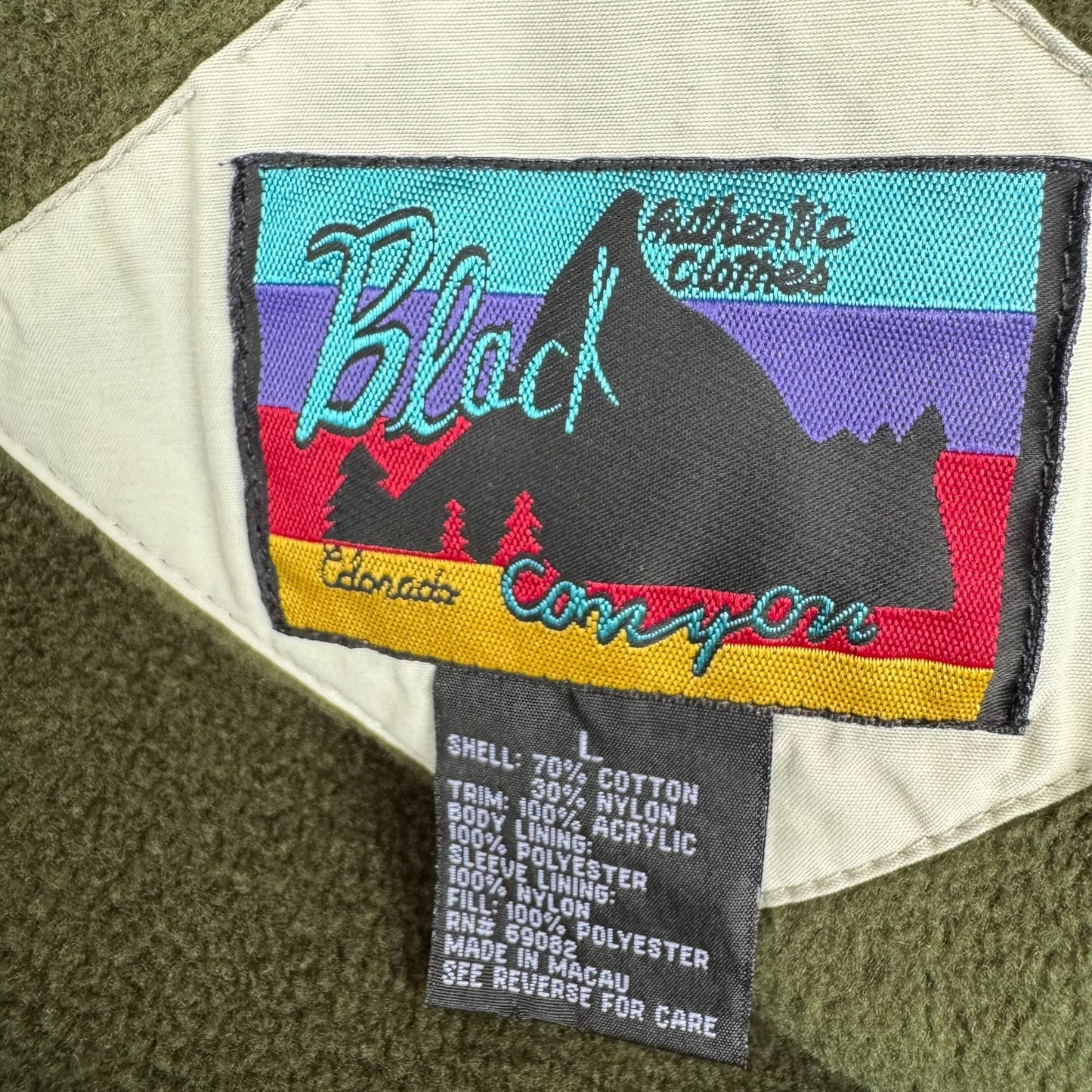 Black Canyon Colorado Vintage Outdoor White Fleece Lining Zip Pocket Jacket L