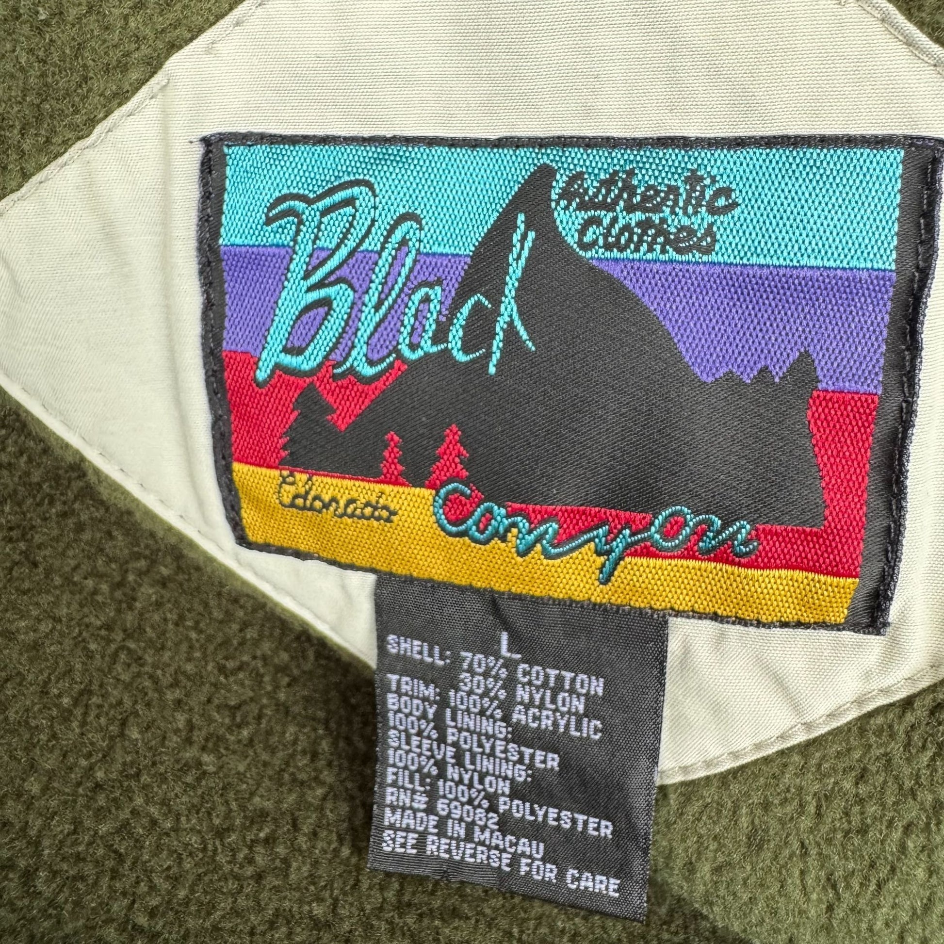 Black Canyon Colorado Vintage Outdoor White Fleece Lining Zip Pocket Jacket L