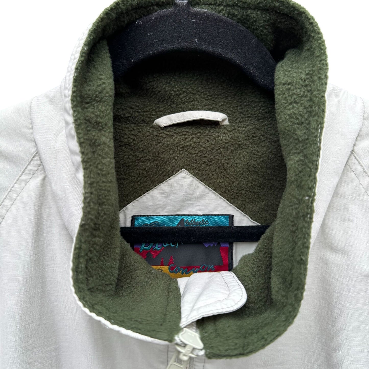 Black Canyon Colorado Vintage Outdoor White Fleece Lining Zip Pocket Jacket L