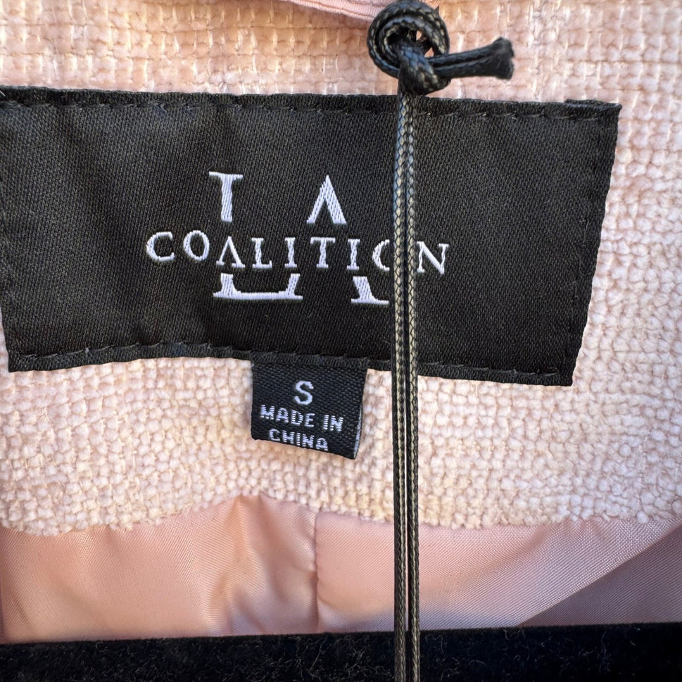 Coalition LA Peach Whip Cropped Blazer Jacket Pearl Buttons T703R1 Small NEW