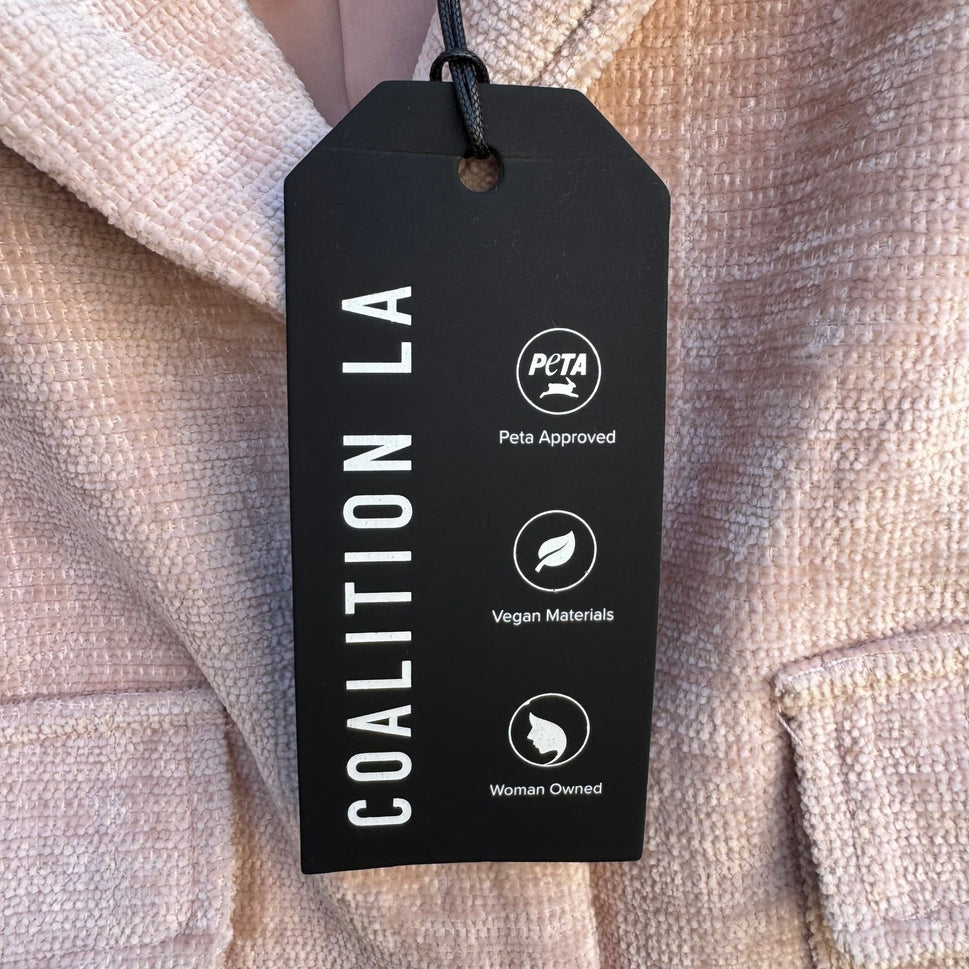 Coalition LA Peach Whip Cropped Blazer Jacket Pearl Buttons T703R1 Small NEW