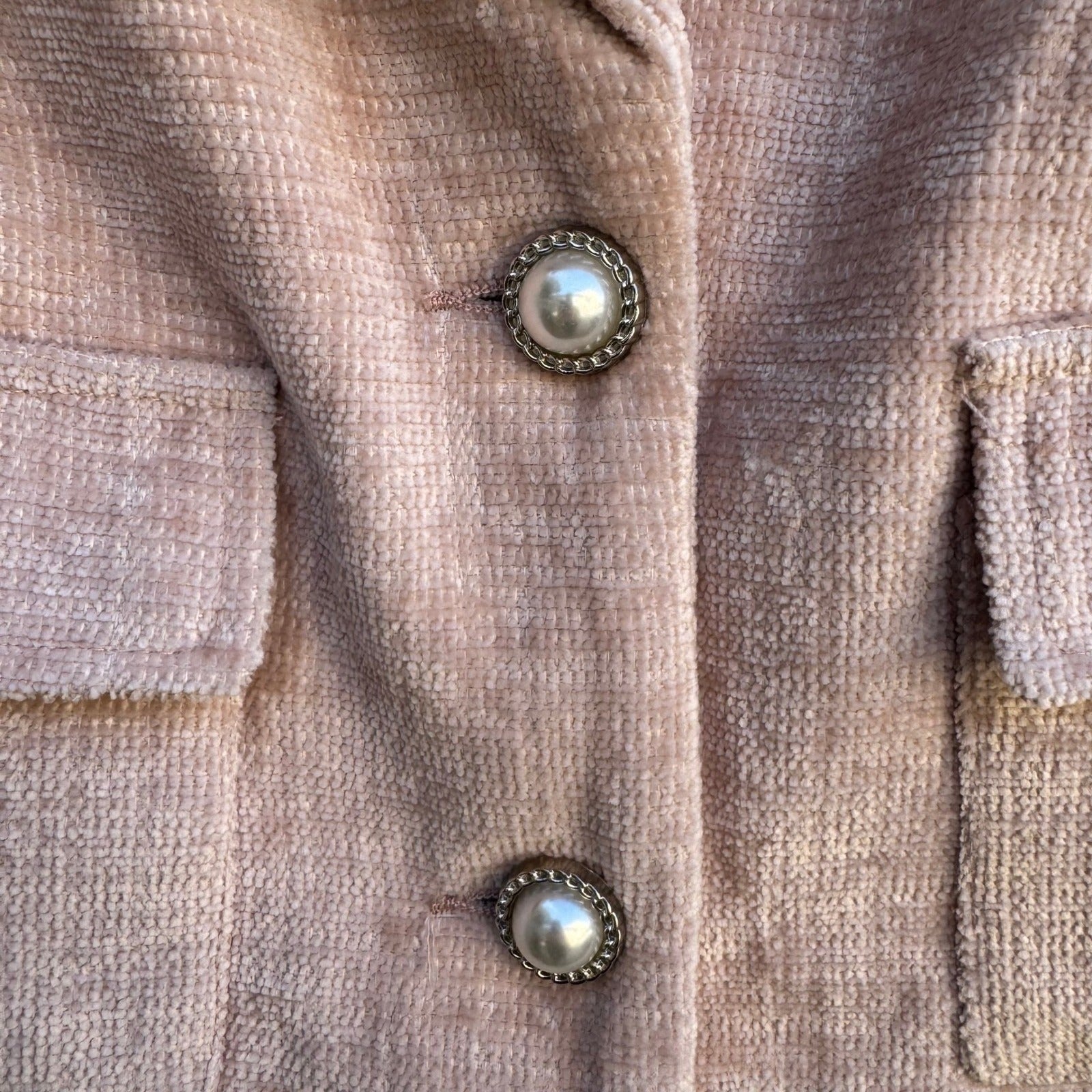 Coalition LA Peach Whip Cropped Blazer Jacket Pearl Buttons T703R1 Small NEW