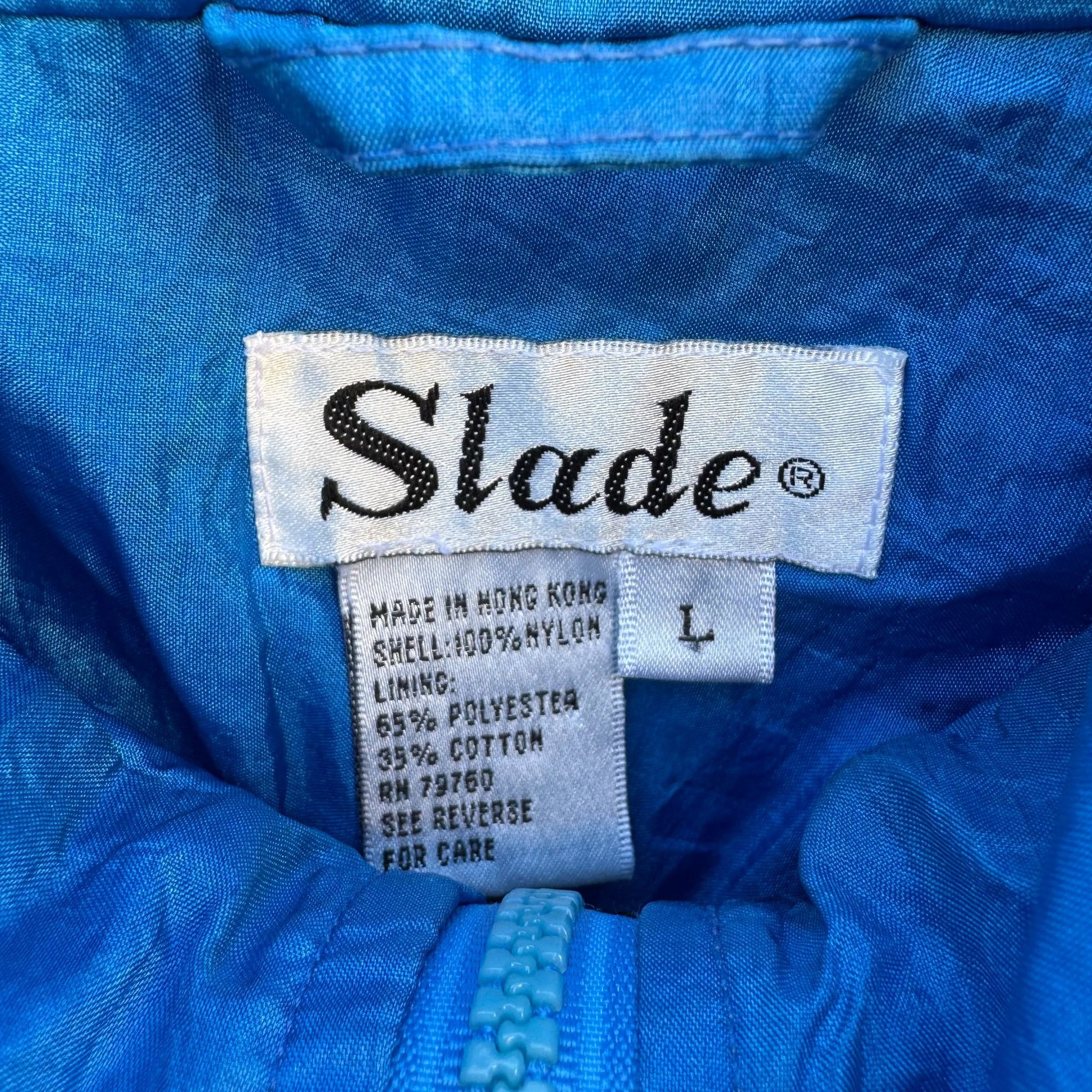 Slade Vintage 80s 90s Geometric Windbreaker Colorblock Swishy Retro Track Jacket