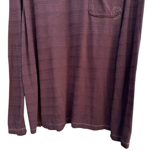 Tommy Bahama Silk Blend Mens Long Sleeve Brown Casual Athleisure Pocket Shirt L
