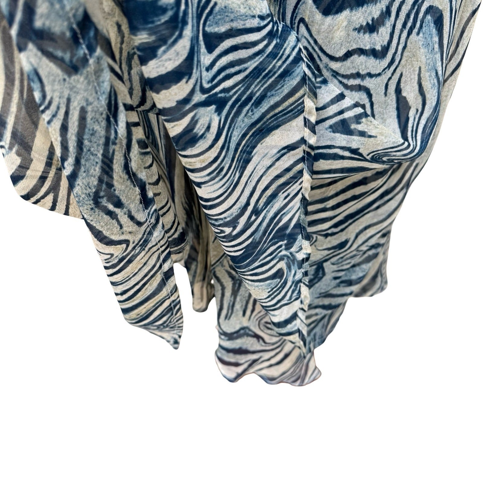 Vicious Y2K Silk Boho Tiger Print Midi Dress Ethereal Rosette Straps Resortwear