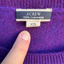 Switch J Crew 100% Cashmere Quiet Luxury Minimalist Softcore Preppy Sweater Purple XS 2 image
