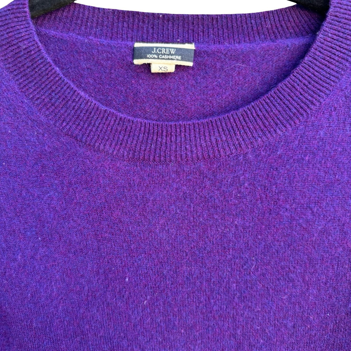 J Crew 100% Cashmere Quiet Luxury Minimalist Softcore Preppy Sweater Purple XS
