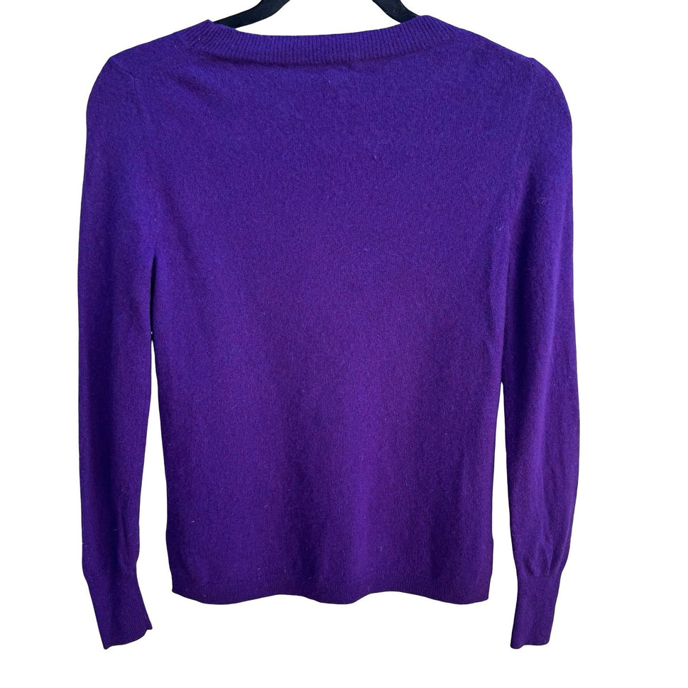 J Crew 100% Cashmere Quiet Luxury Minimalist Softcore Preppy Sweater Purple XS