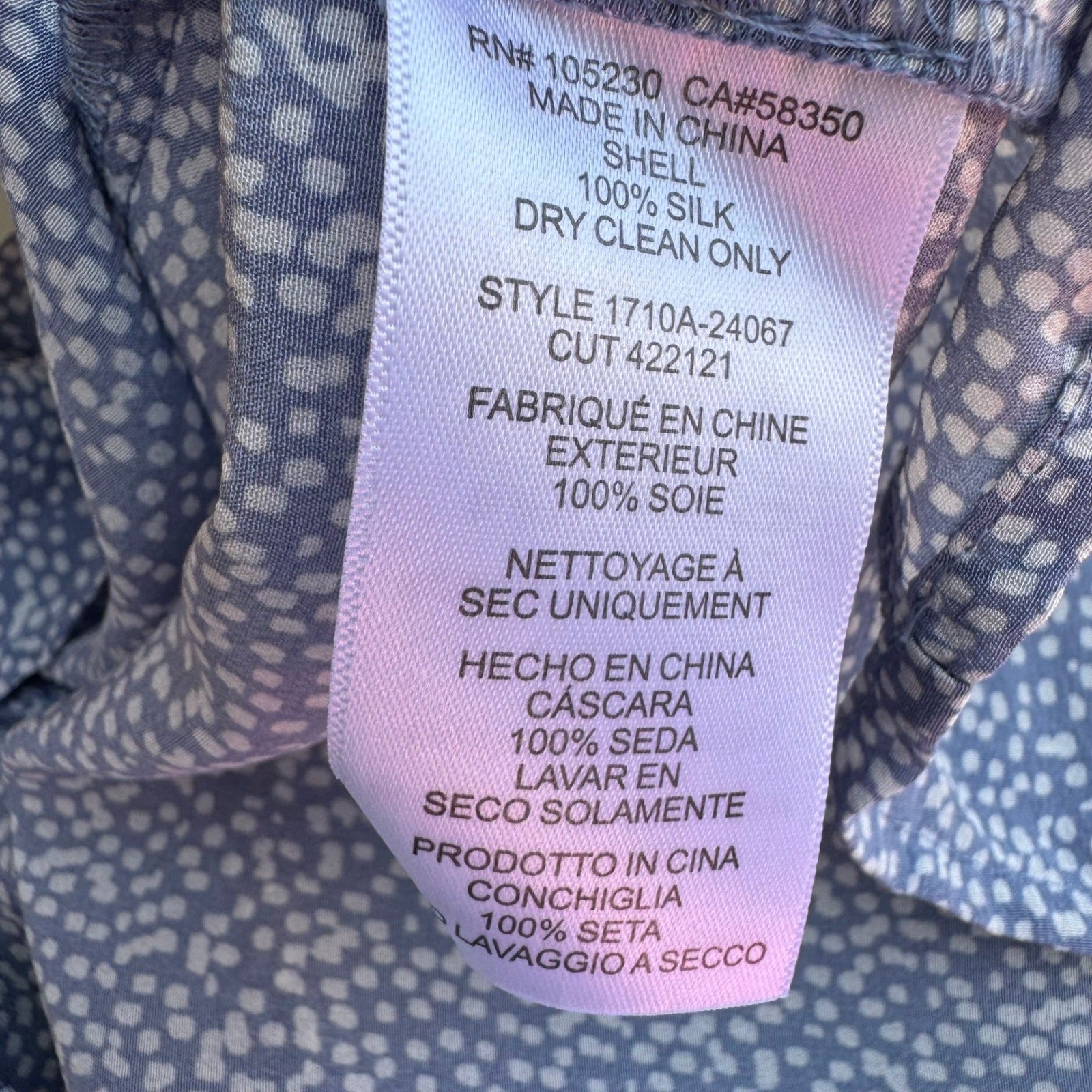 Joie Coastal Micro Polka Dot 100% Silk Sleeveless Quiet Luxury Blue Blouse XS