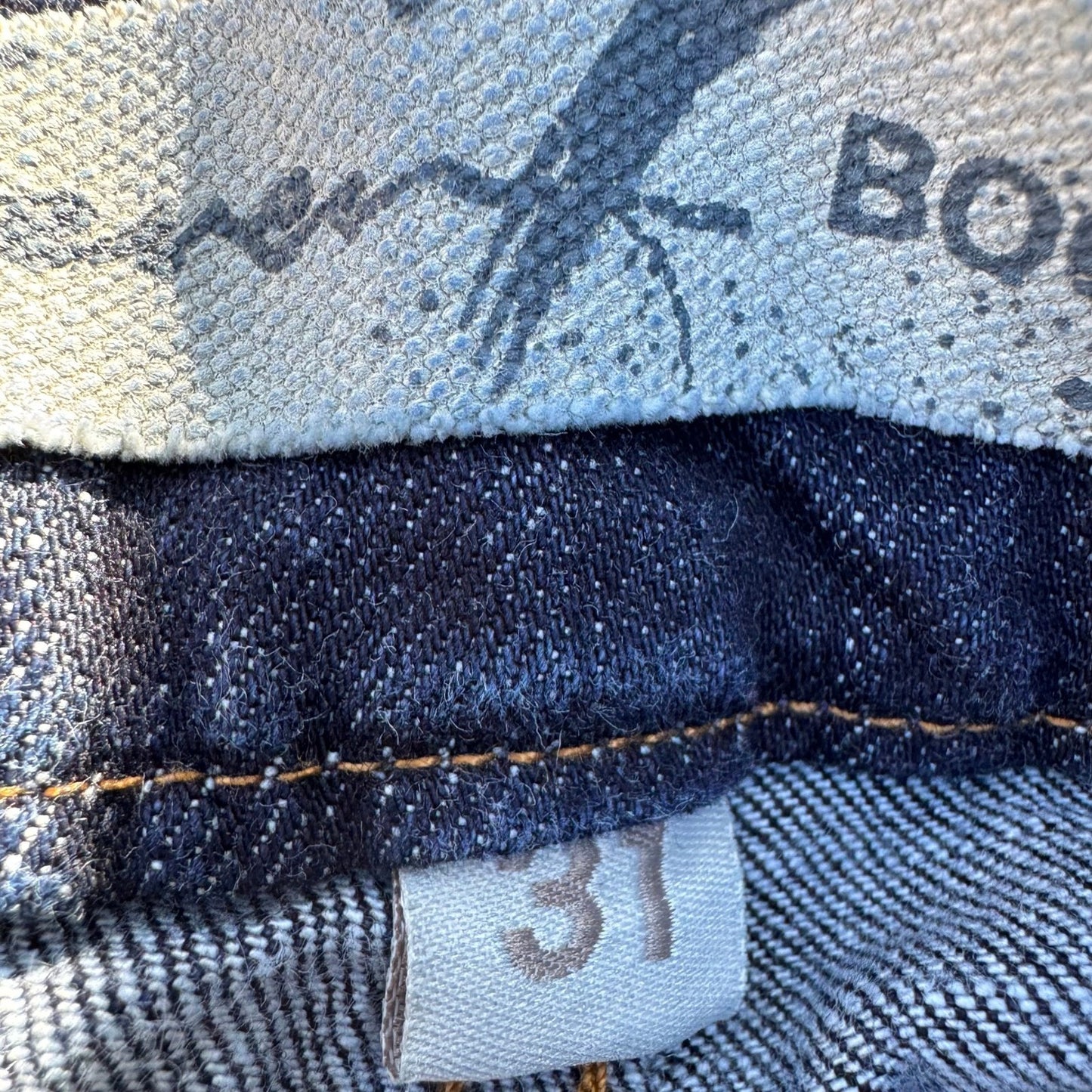 Seven7 Y2K Womens Boot Cut Jeans Dark Indigo Wash Embroidered Pocket Size 31