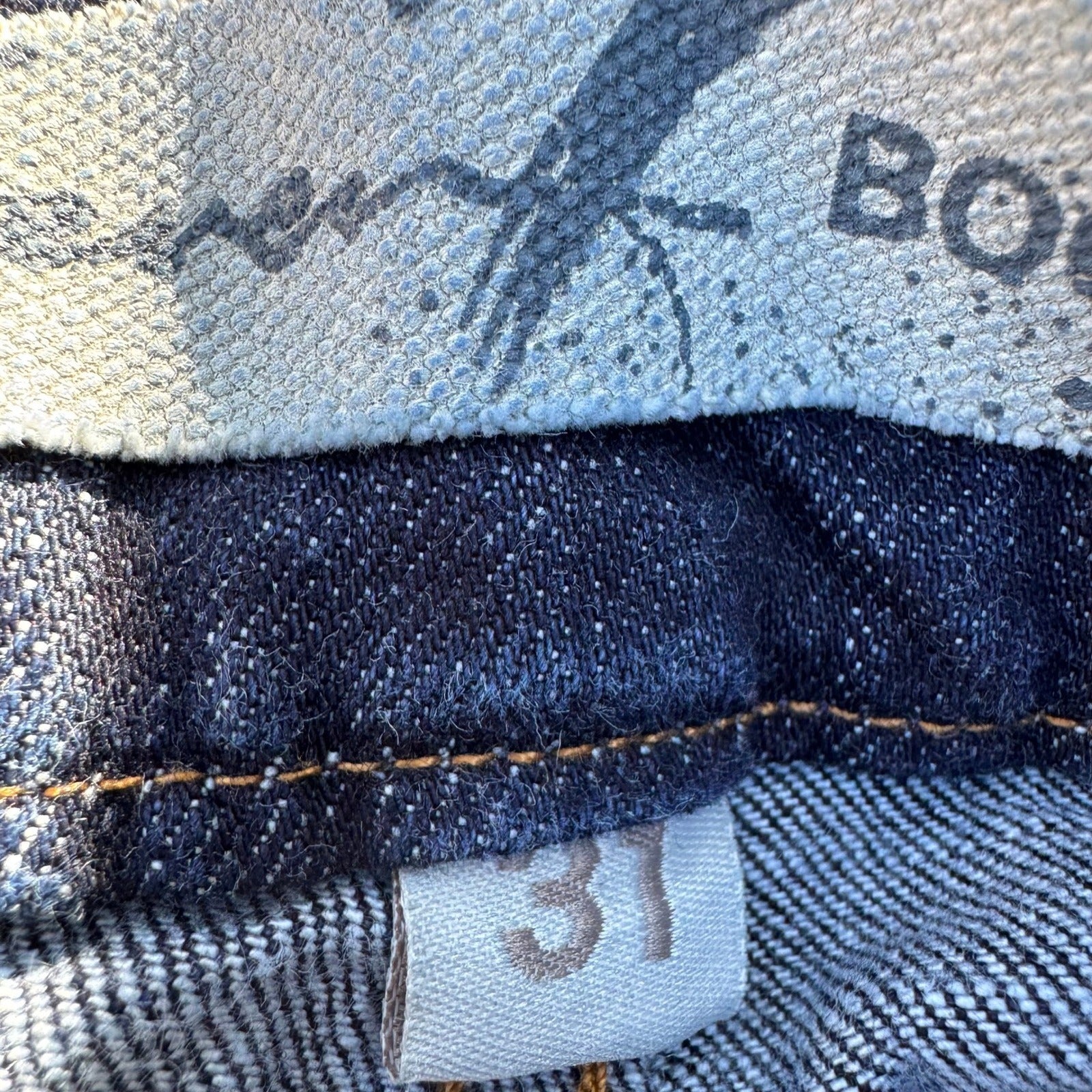 Seven7 Y2K Womens Boot Cut Jeans Dark Indigo Wash Embroidered Pocket Size 31