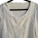 Switch Boho Cottagecore Floral Embroidered Layered Roll Tab Sleeve Scalloped Hem Blouse 3 image