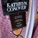 Switch Kathryn Conover Y2K 90s Mob Wife Purple Faux Snakeskin Edgy Wrap Midi Dress 2 2 image