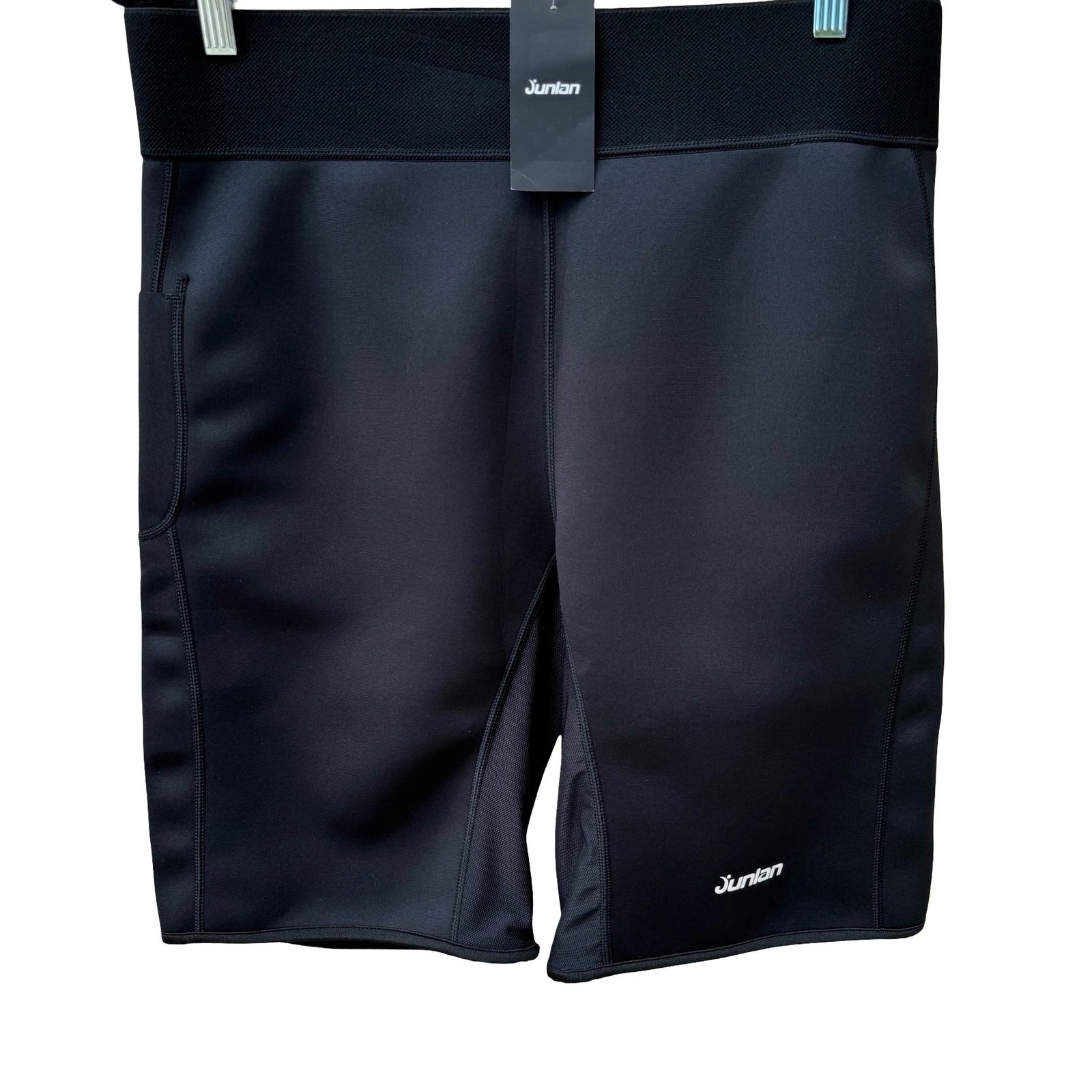 Junlan Mens Sauna Shorts Black Neoprene Sweat Workout Compression 2XL JC3003 NEW
