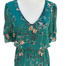 Switch Express Green Floral V-Neck Ruffle Hem Flowy Mini Dress S Boho Romantic Cottage 3 image
