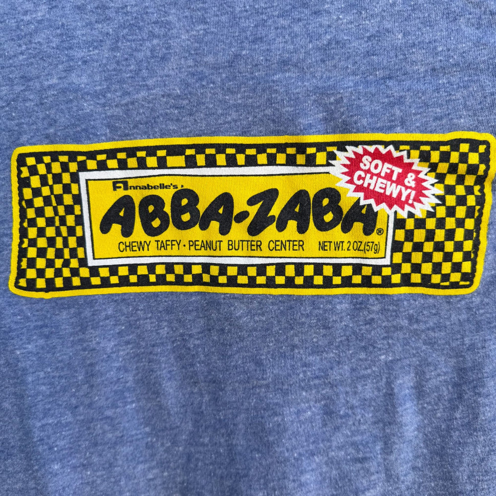 Self Esteem Vintage Y2K Abba-Zaba Graphic Ringer Babydoll Cap Sleeve Tee Shirt M