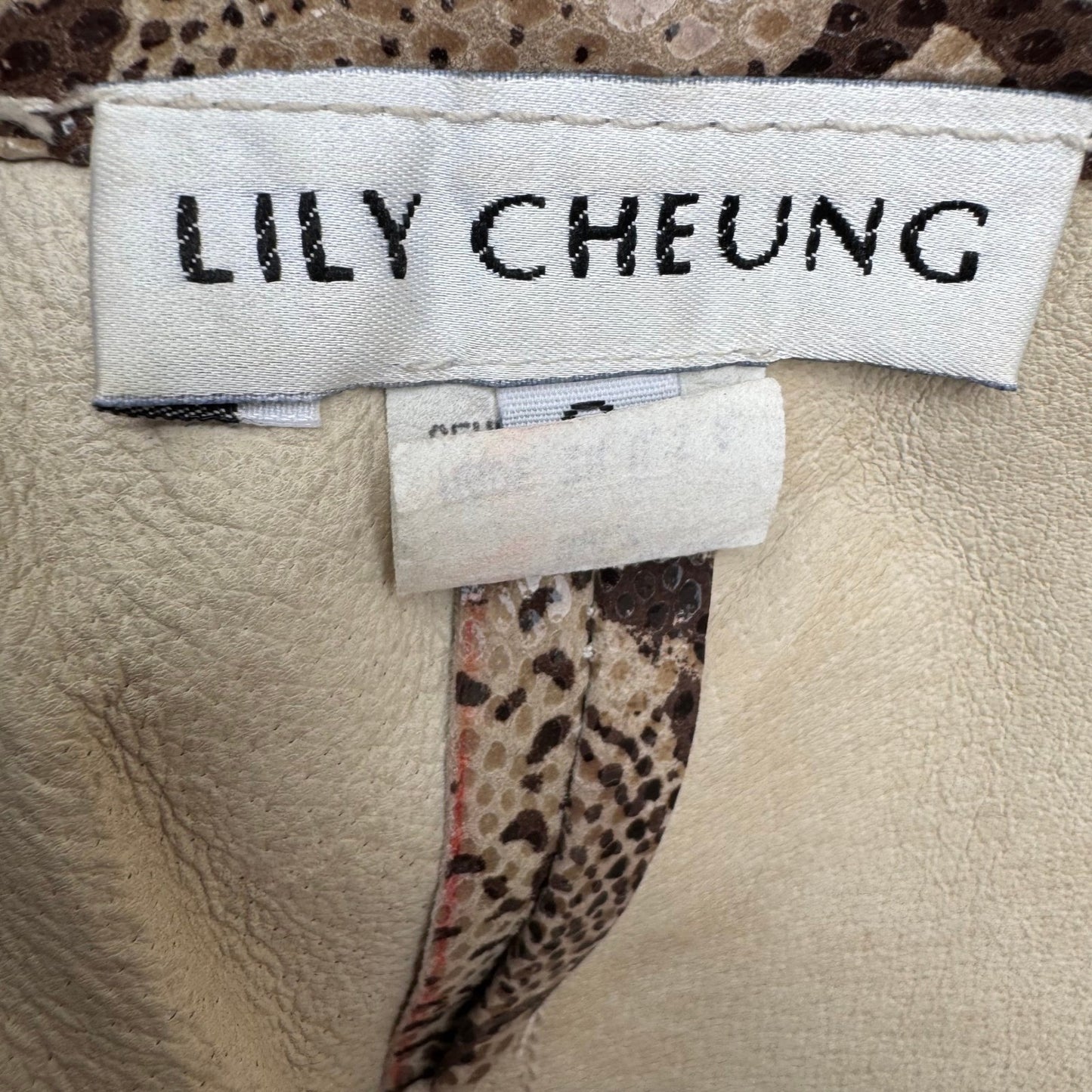 Lily Cheung Vintage Y2K Snakeskin Leather Mob Wife Indie Sleaze Pencil Skirt 6