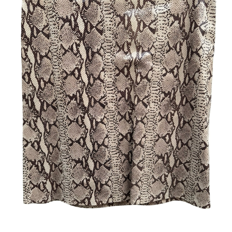 Lily Cheung Vintage Y2K Snakeskin Leather Mob Wife Indie Sleaze Pencil Skirt 6