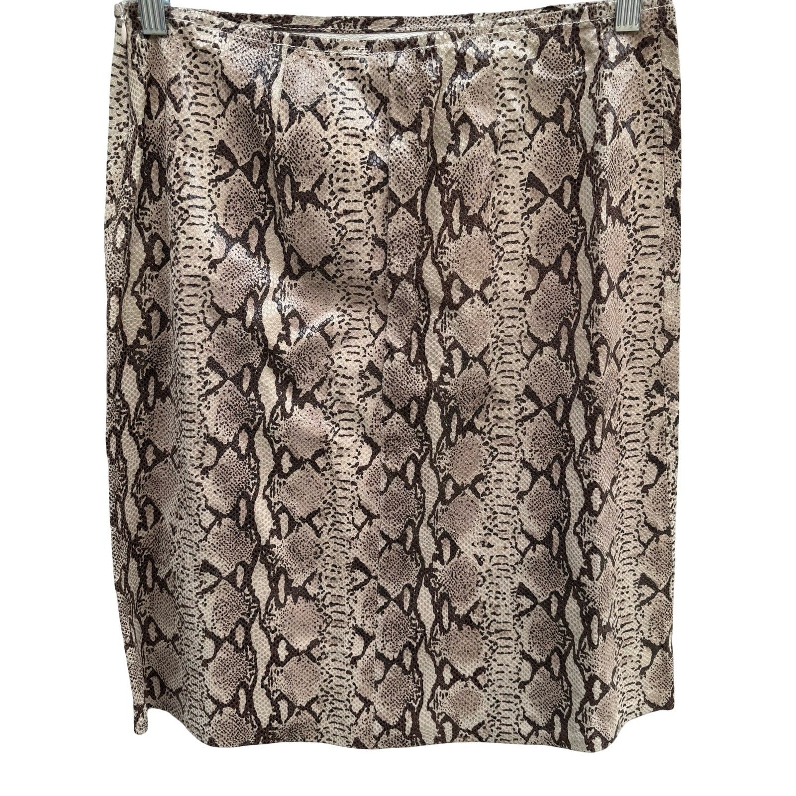 Lily Cheung Vintage Y2K Snakeskin Leather Mob Wife Indie Sleaze Pencil Skirt 6