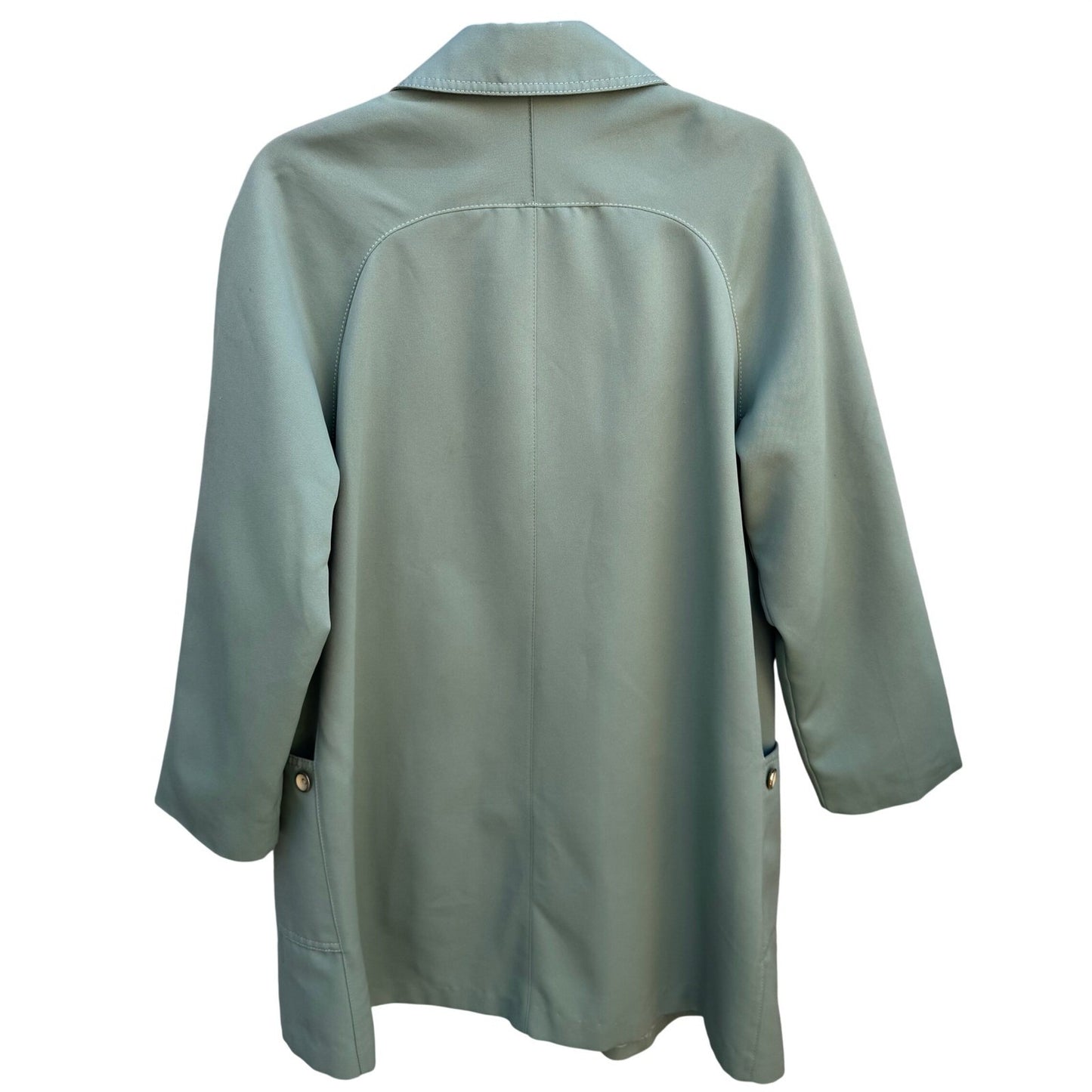 Forecaster of Boston Vintage Sage Green Button Front Trench Coat Jacket Sz 11/12