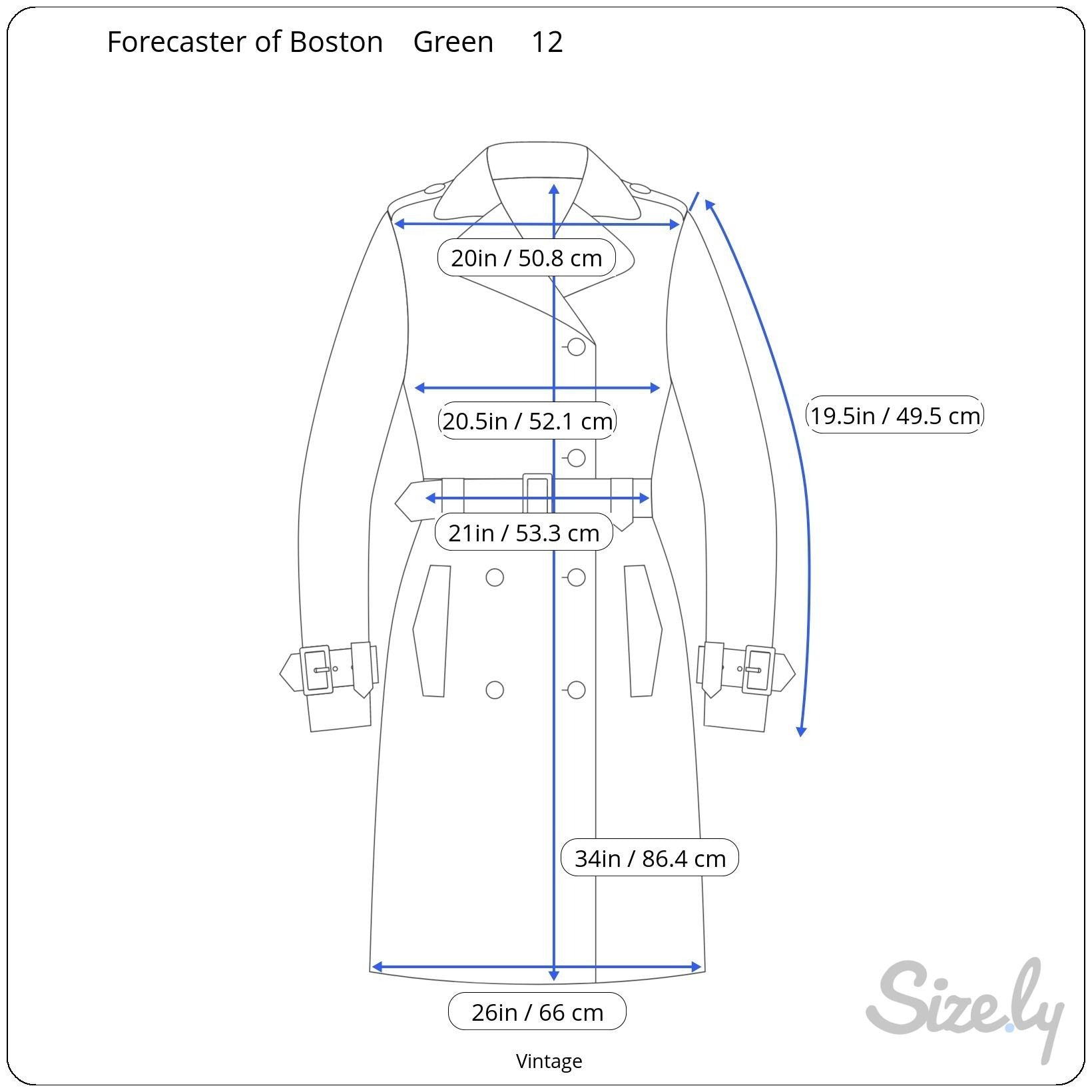 Forecaster of Boston Vintage Sage Green Button Front Trench Coat Jacket Sz 11/12