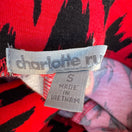 Switch Charlotte Russe Red Black Leopard Print Maxi Skirt Side Slit NWT Small 3B2134 2 image