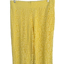 Switch Isaac Mizrahi Live Womens Yellow Lace Overlay Elastic Waist Lined Wide Leg Pants 2 image