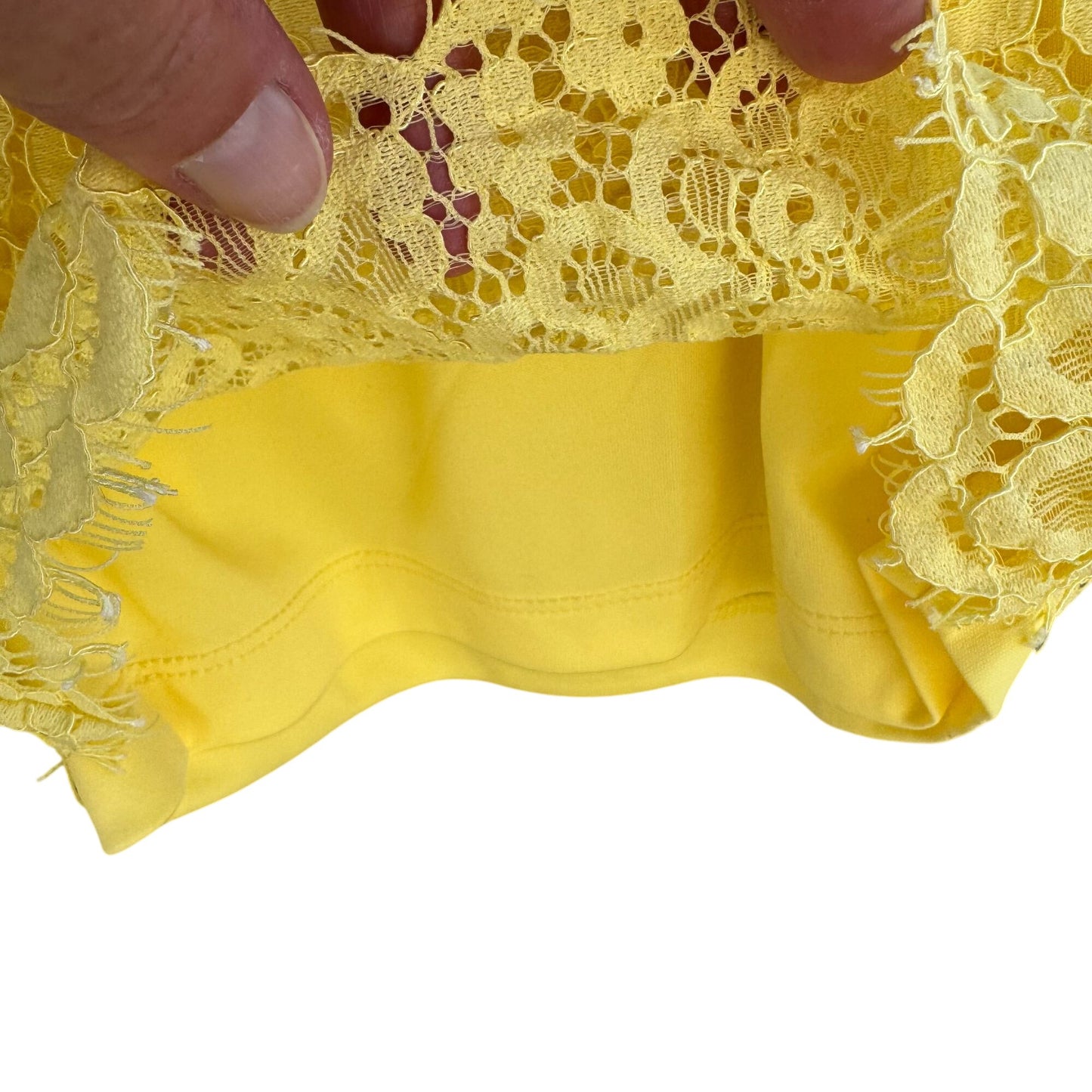 Isaac Mizrahi Live Womens Yellow Lace Overlay Elastic Waist Lined Wide Leg Pants