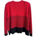 Switch Mita Vintage Womens Red Black Button-Up Brick Pattern Knit Cardigan Sweater 3X 2 image