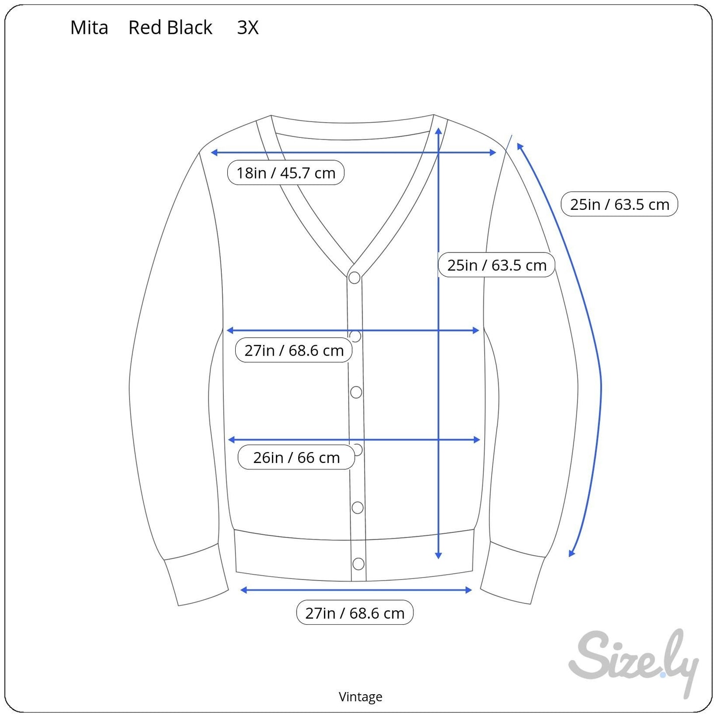 Mita Vintage Womens Red Black Button-Up Brick Pattern Knit Cardigan Sweater 3X