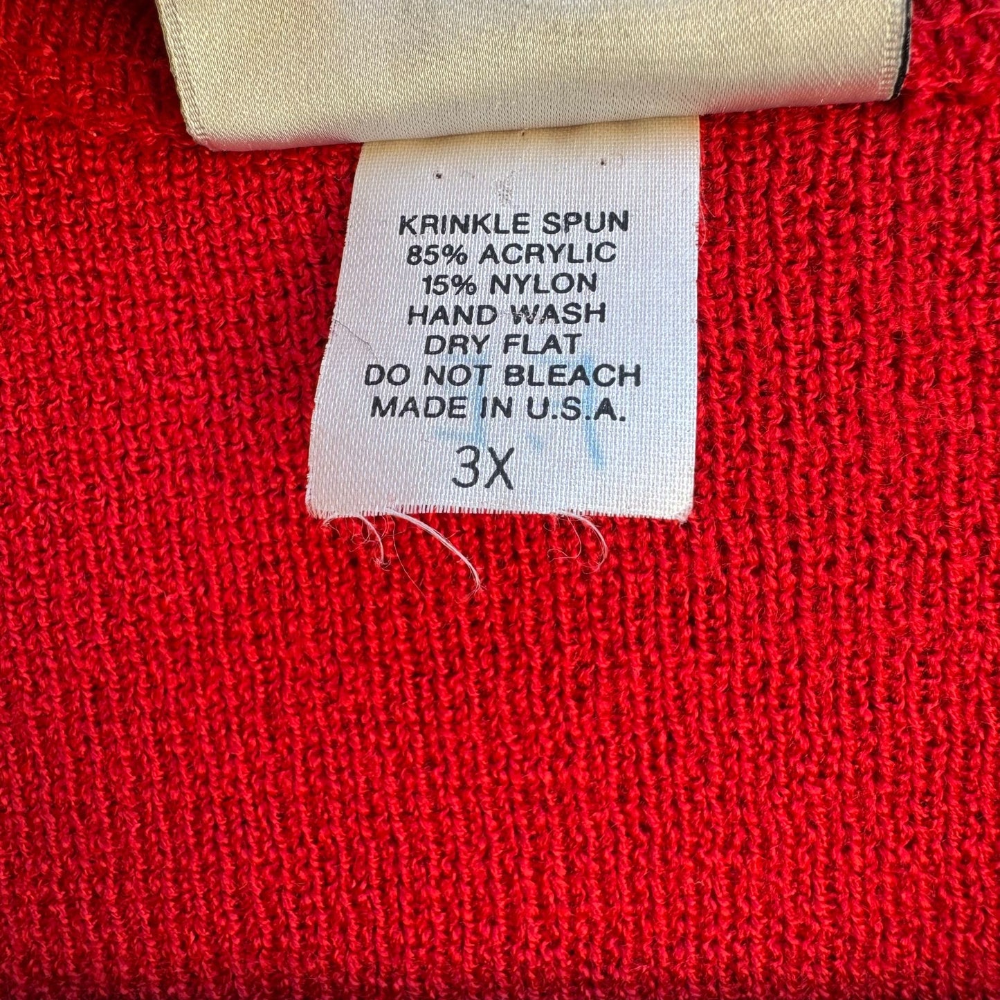 Mita Vintage Womens Red Black Button-Up Brick Pattern Knit Cardigan Sweater 3X