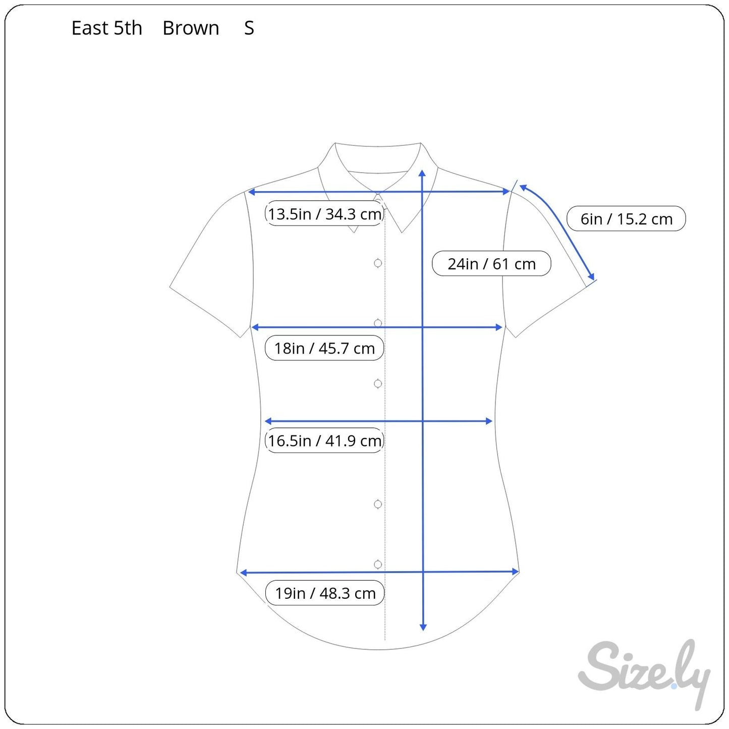 East 5th Womens Pleated Placket Brown Abstract Button-Up Gathered Sleeve Blouse S