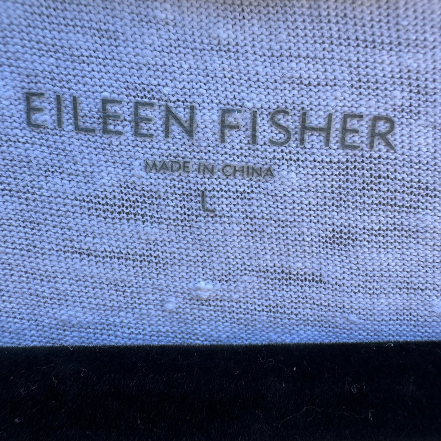 Eileen Fisher Womens L White Slub Knit Scoop Neck Short Sleeve Shirt Minimalist