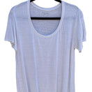 Switch Eileen Fisher Womens L White Slub Knit Scoop Neck Short Sleeve Shirt Minimalist 3 image