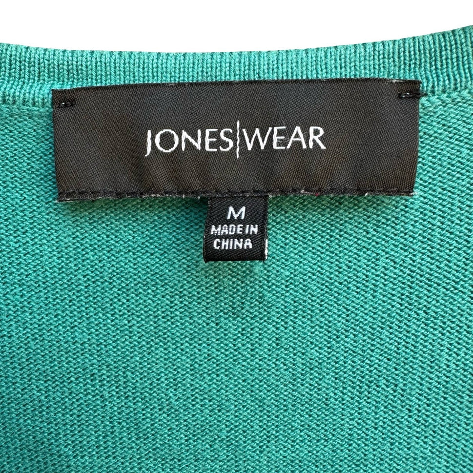 Jones Wear Ruffle V-Neck Feminine Victorian Romantic Preppy Cardigan Sweater M