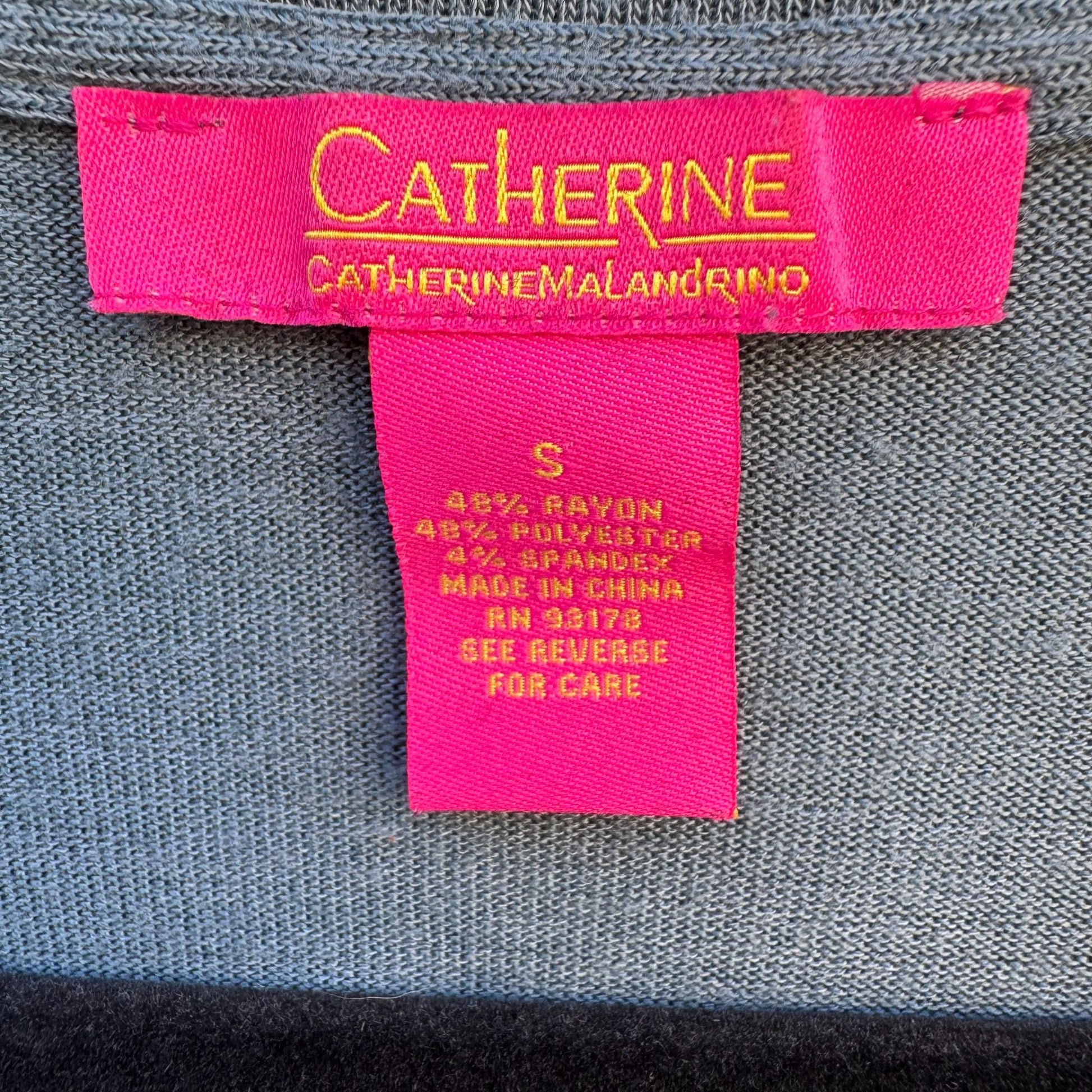 Catherine Malandrino Womens V-Neck Blue Knit Boxy Oversized Minimalist Tunic S