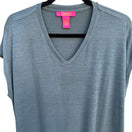 Switch Catherine Malandrino Womens V-Neck Blue Knit Boxy Oversized Minimalist Tunic S 3 image