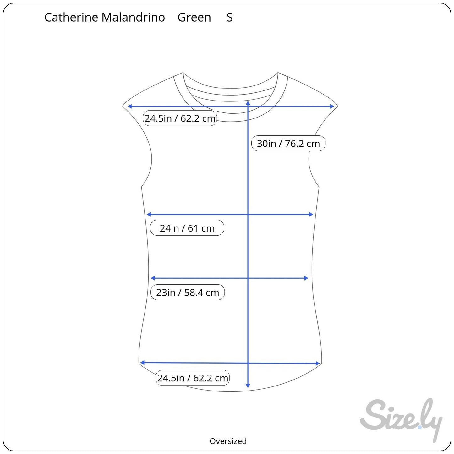 Catherine Malandrino Womens V-Neck Blue Knit Boxy Oversized Minimalist Tunic S