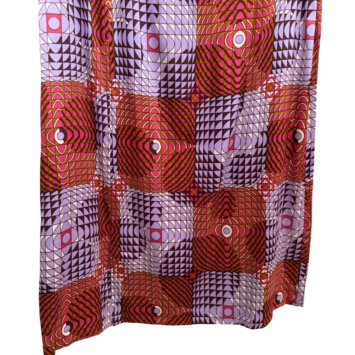 Lance Karesh Vintage Silk Psychedelic Geometric Maximalist Midi Skirt Op Art