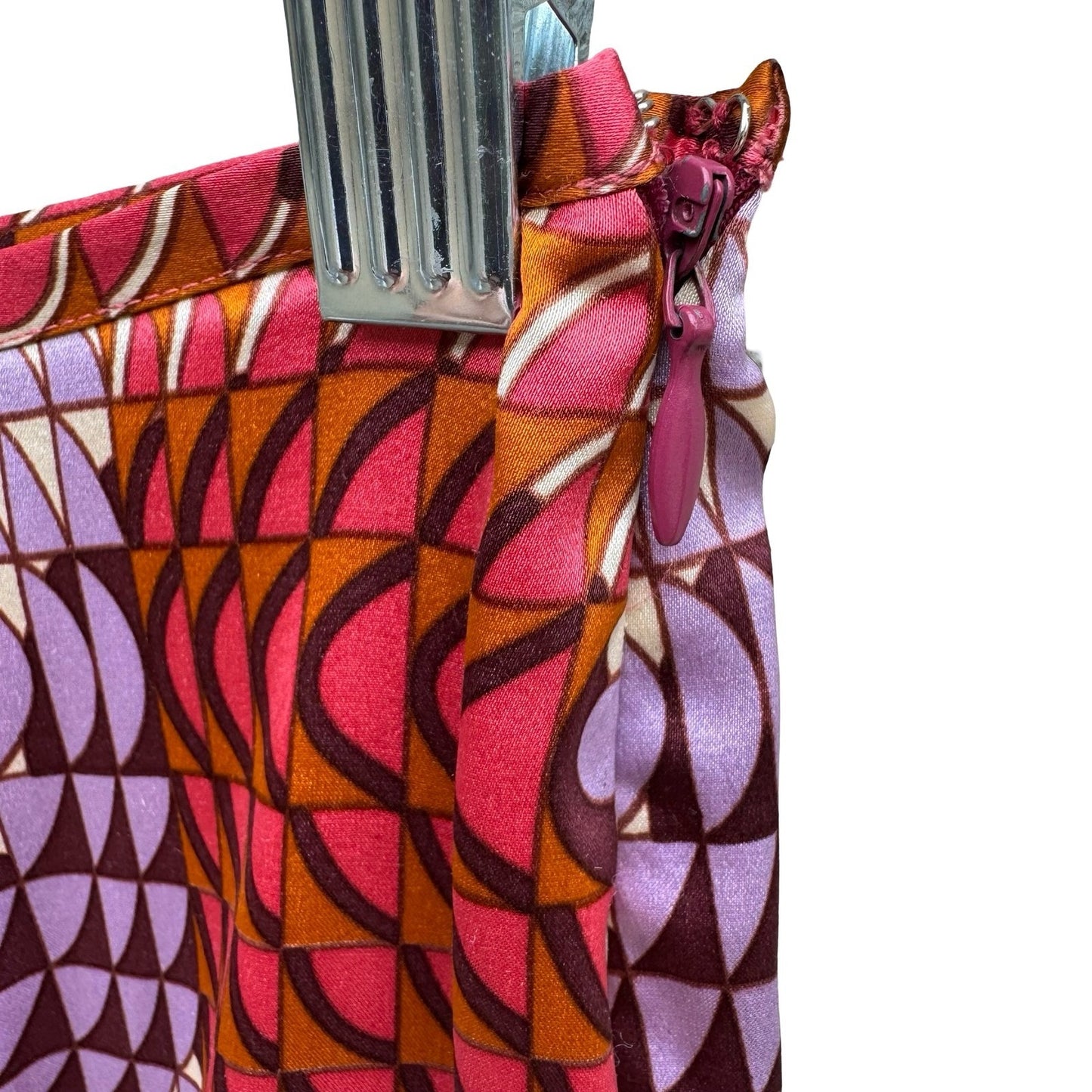 Lance Karesh Vintage Silk Psychedelic Geometric Maximalist Midi Skirt Op Art