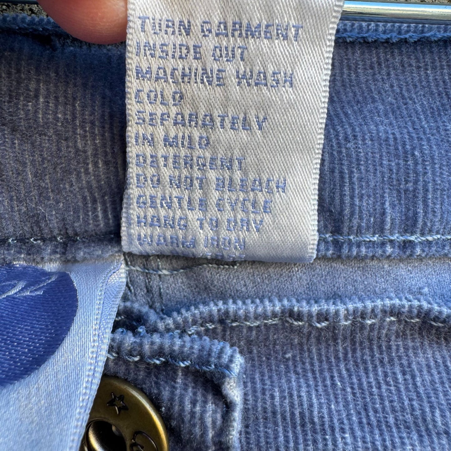 Diane Gilman DG2 Stretch Corduroy Jeans Womens Blue Mid-Rise Outdoor Rugged 8