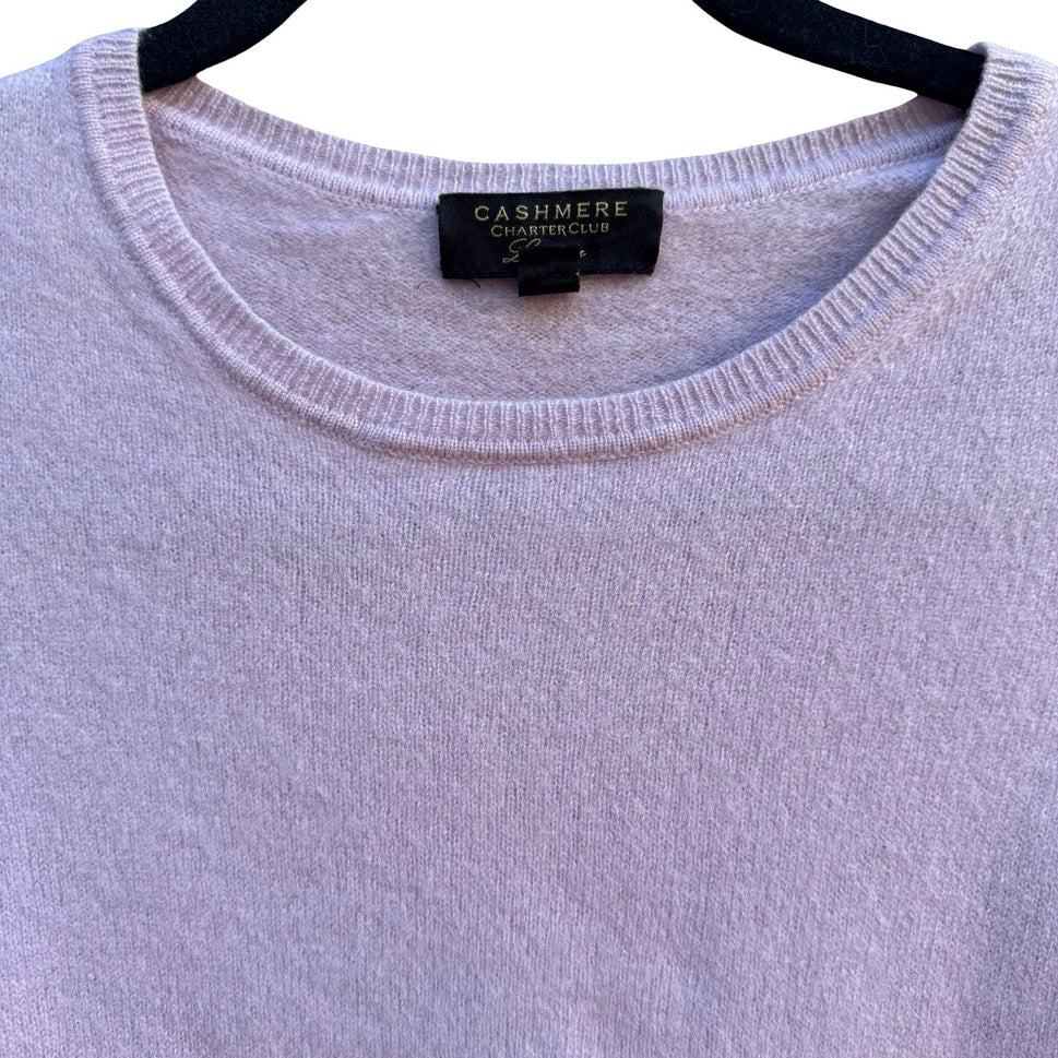 Charter Club 100% Cashmere Quiet Luxury Minimalist Preppy Sweater Lavender S