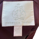 Switch Rebecca Taylor Coquette Quiet Luxury Linen Contrast Stitch Cropped Jacket Plum 2 2 image