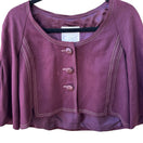 Switch Rebecca Taylor Coquette Quiet Luxury Linen Contrast Stitch Cropped Jacket Plum 2 3 image