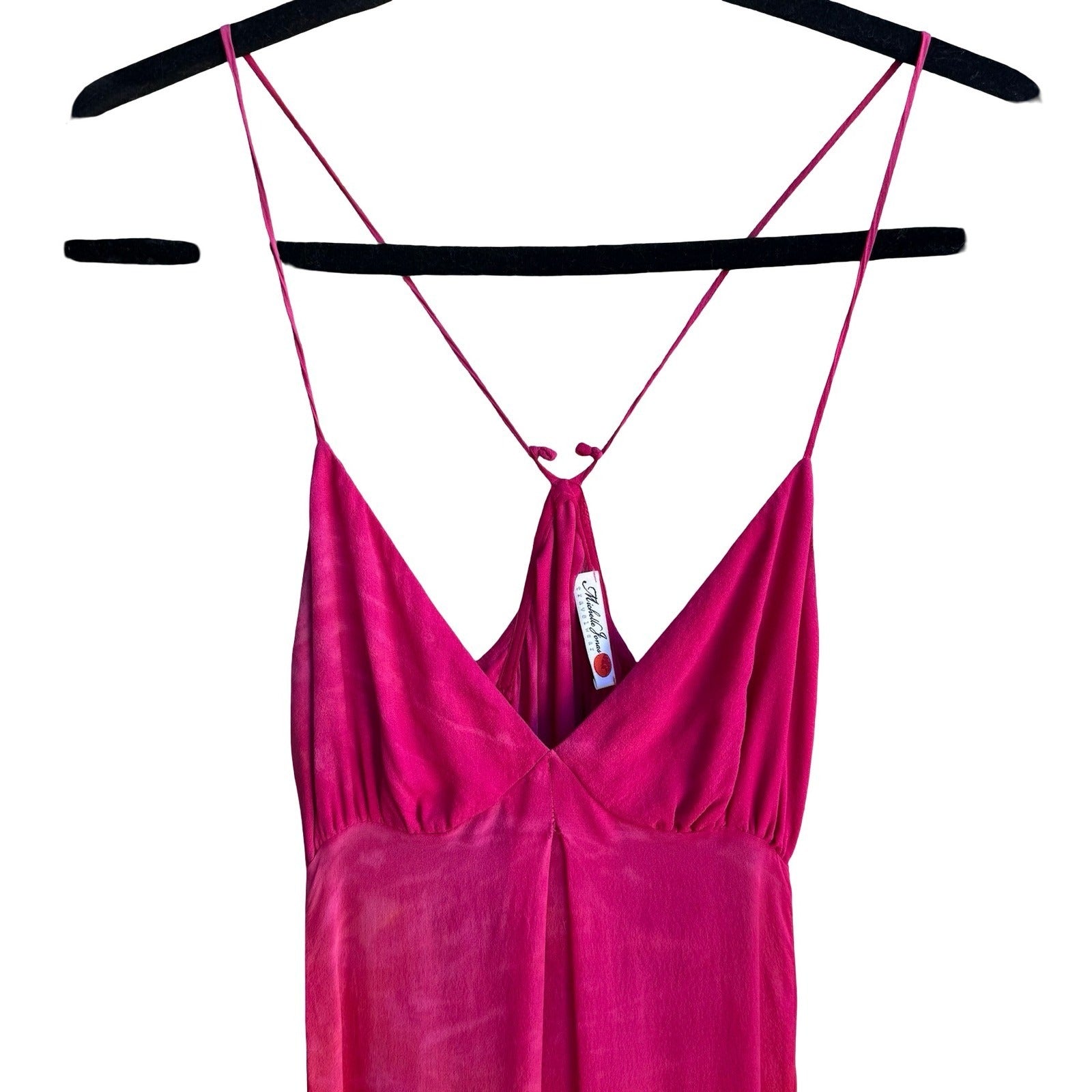 Michelle Jonas Travelwear Y2K Resortwear Ombre Silk Beachy Maxi Dress Ruffle Hem