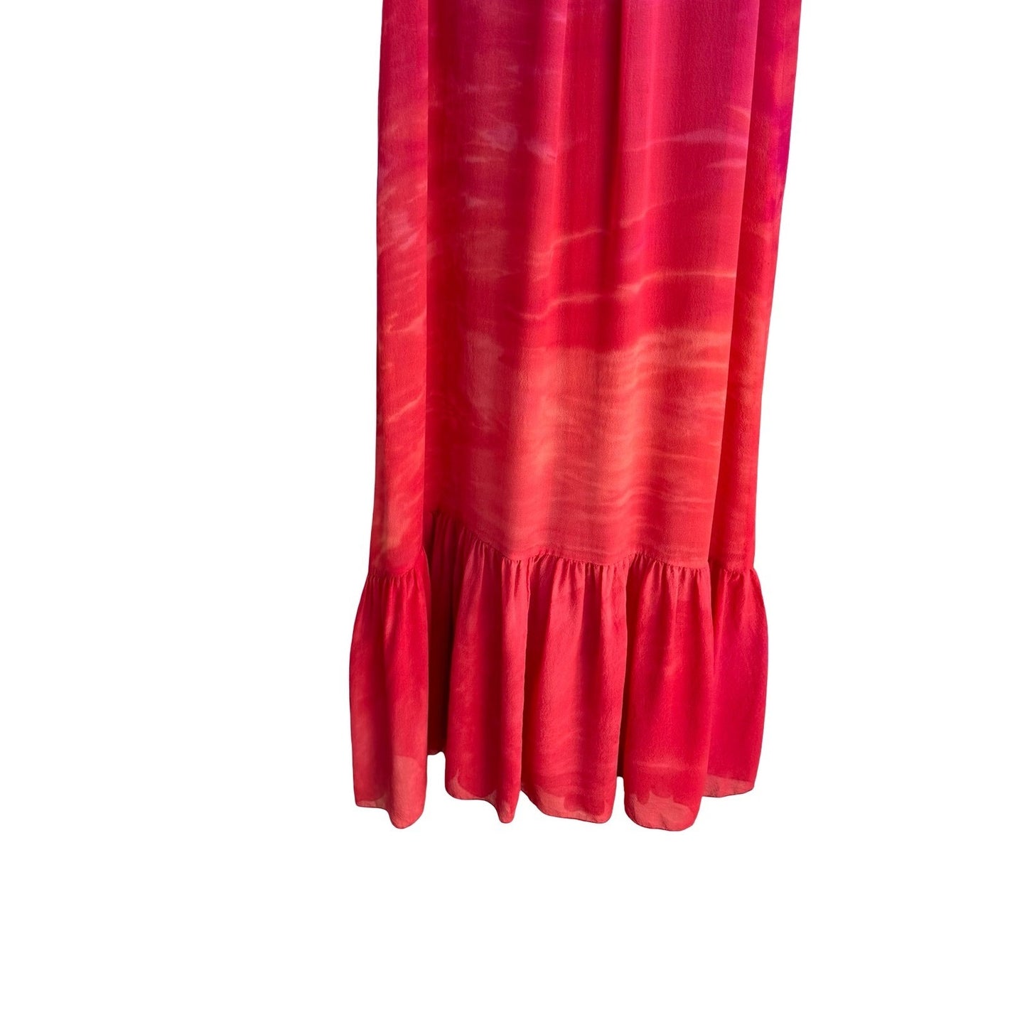Michelle Jonas Travelwear Y2K Resortwear Ombre Silk Beachy Maxi Dress Ruffle Hem