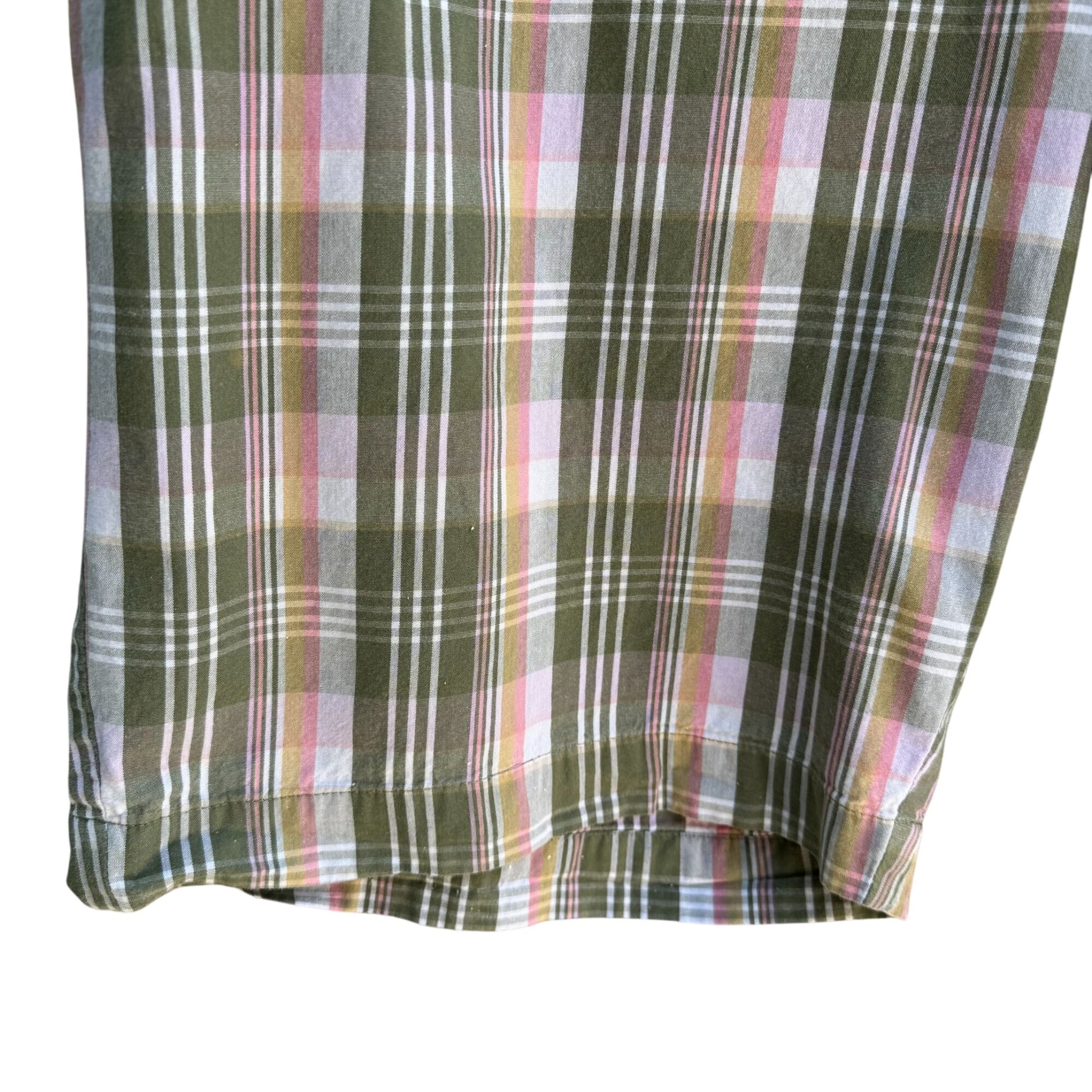 Sag Harbor Womens Green Pink Plaid Cotton Golf Preppy Bermuda Flat Front Shorts 16