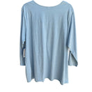 Switch Laura Scott Womens Light Blue Floral Embellished 3/4 Sleeve Tunic Blouse New 2X 2 image