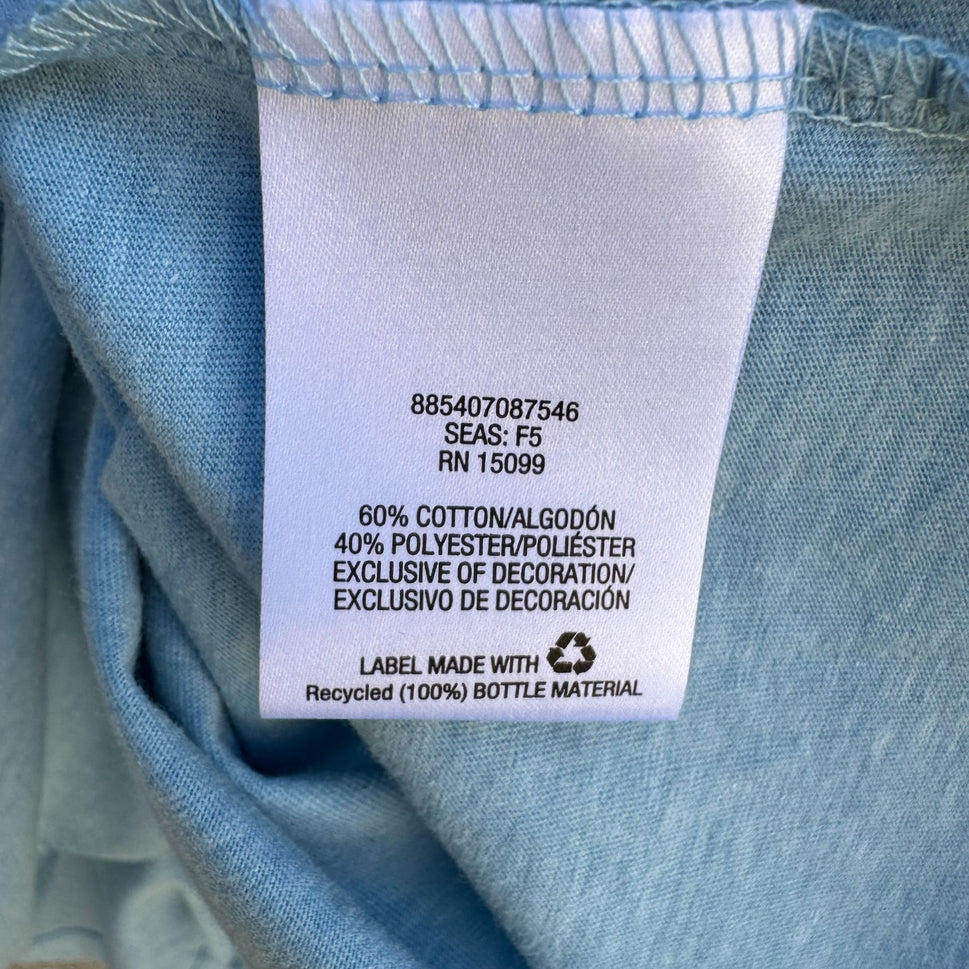 Laura Scott Womens Light Blue Floral Embellished 3/4 Sleeve Tunic Blouse New 2X